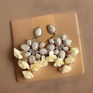 Bold Hollywood Regency Meets Bohemian Bridal Style Costume Earrings Never Worn